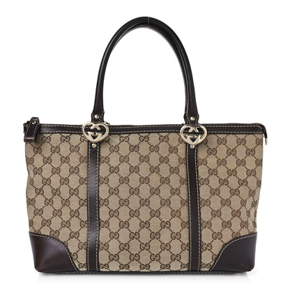 Gucci Monogram Small Lovely Heart Tote Dark Brown 1 of 8