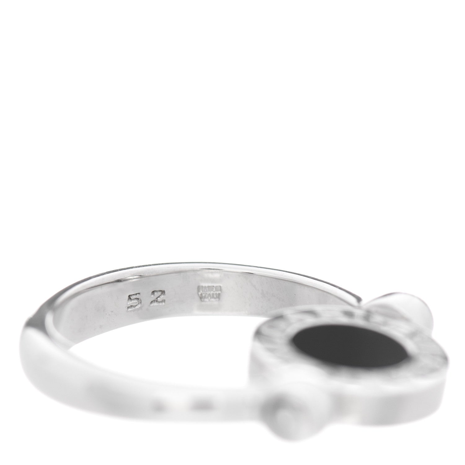 Bulgari 18K White Gold Diamond Black Onyx Bvlgari Bvlgari Flip Ring 52 6 5 of 8