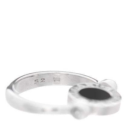 Bulgari 18K White Gold Diamond Black Onyx Bvlgari Bvlgari Flip Ring 52 6 5 of 8