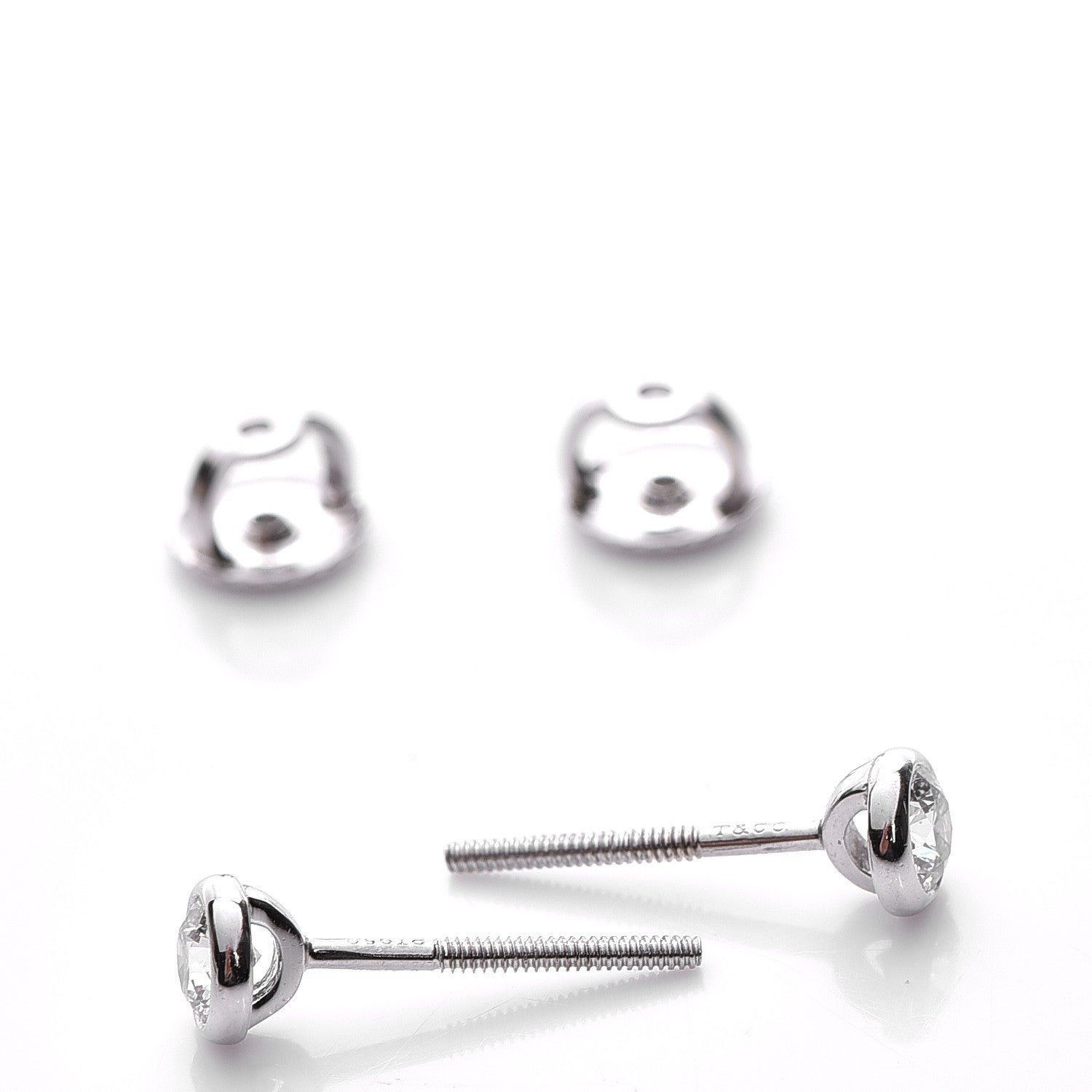 Tiffany Platinum Diamond .34ctw Elsa Peretti Diamonds By The Yard Earrings 8 of 11