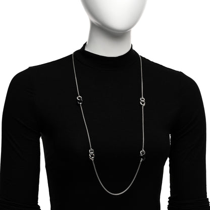 David Yurman Sterling Silver Black Ceramic Belmont Station Necklace 2 of 4