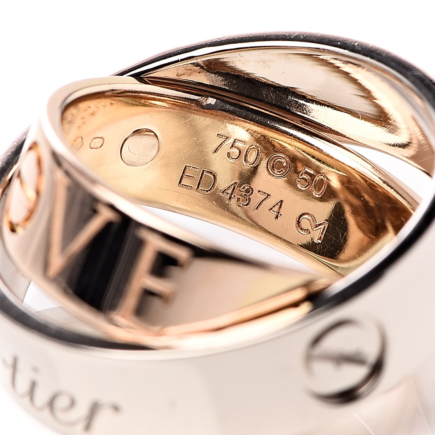 18K White Pink Gold 5.5mm Astro LOVE Ring 50 5.5