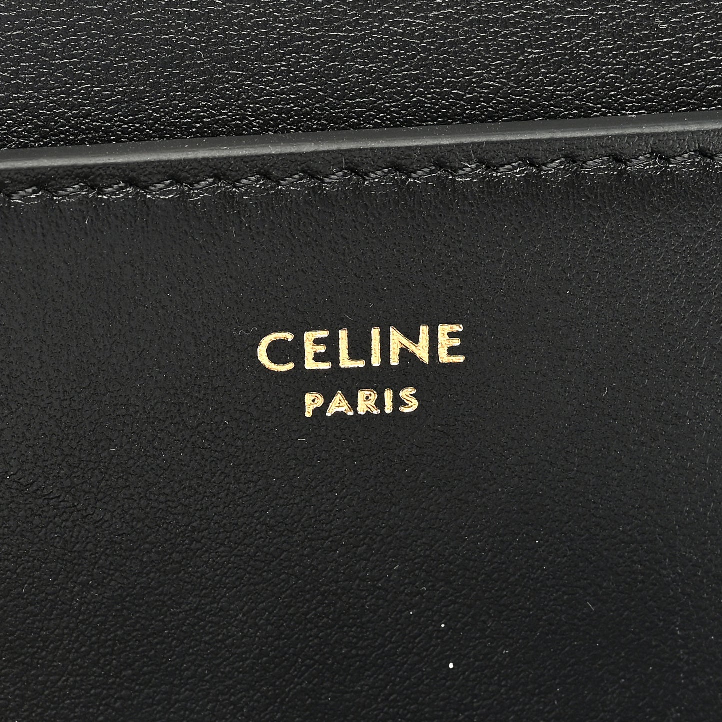 Calfskin Compact Triomphe Wallet With Coin Purse Black