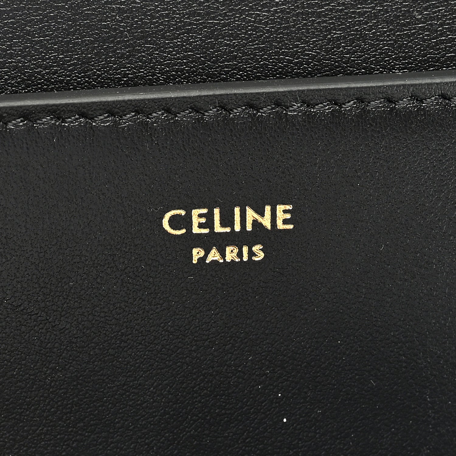Celine Calfskin Compact Triomphe Wallet With Coin Purse Black 6 of 6