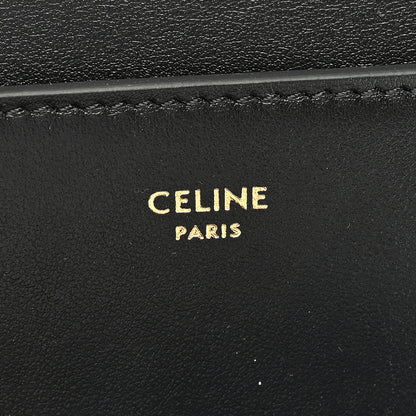 Celine Calfskin Compact Triomphe Wallet With Coin Purse Black 6 of 6
