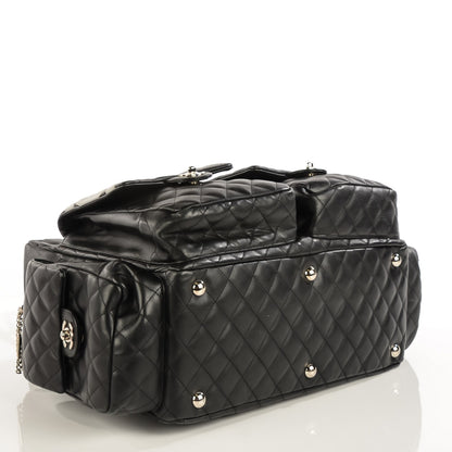 Chanel Calfskin Quilted XL Cambon Multipocket Reporter Black White 4 of 7