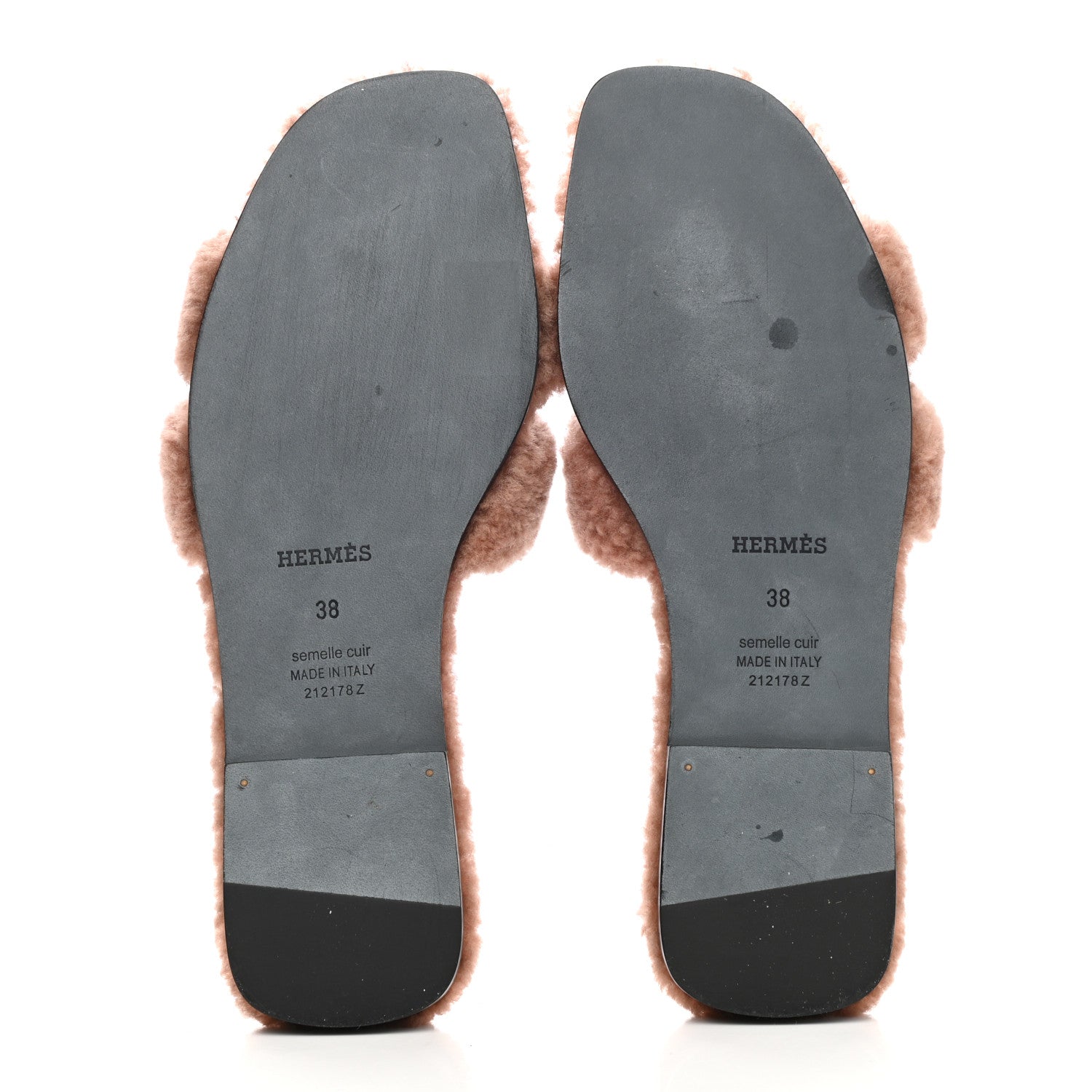 Hermes Woolskin Oran Sandals 38 Rose Aube 5 of 10