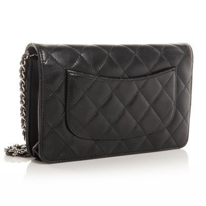 Chanel Lambskin Quilted Wallet On Chain WOC Black 3 of 9