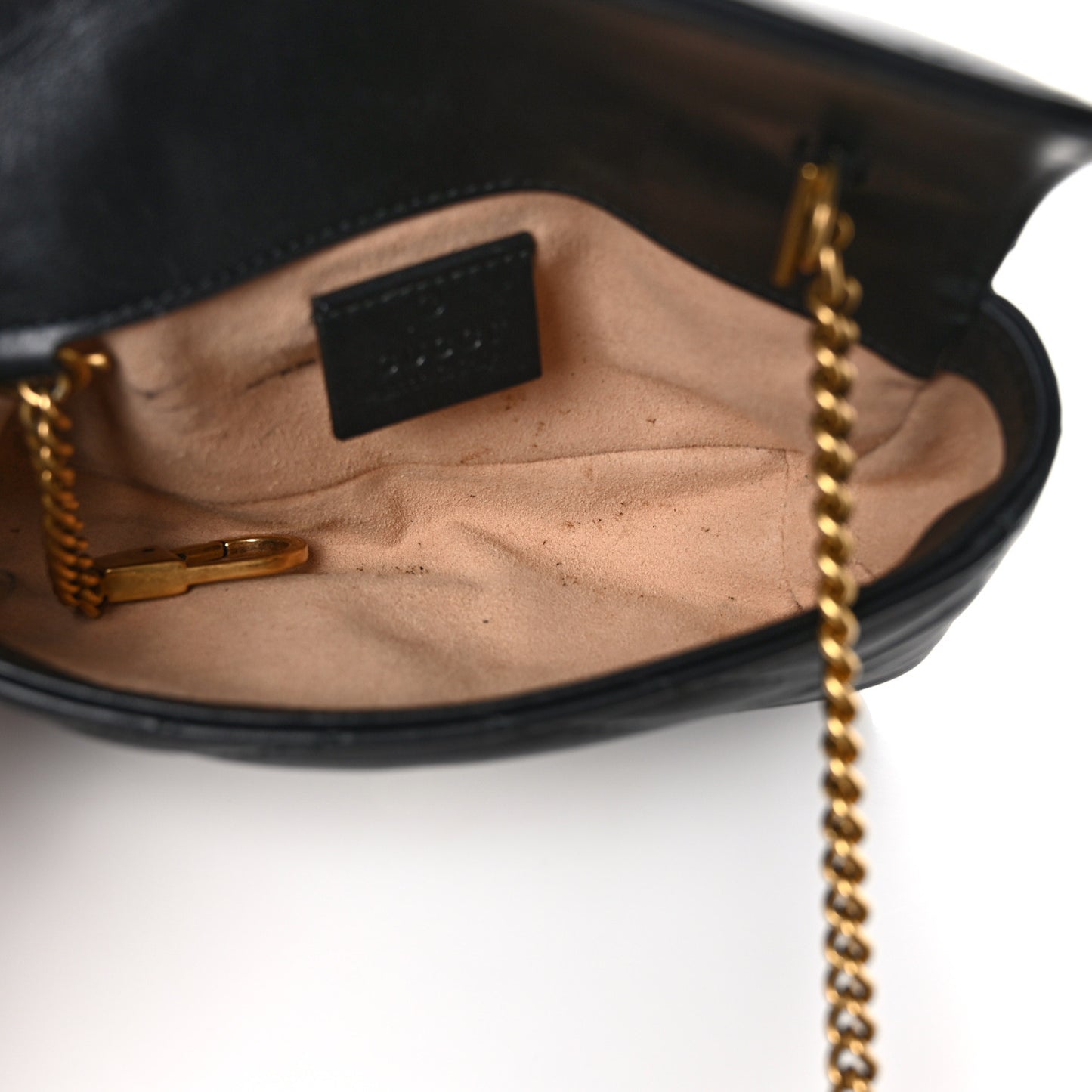 Calfskin Matelasse Super Mini GG Marmont Shoulder Bag Black