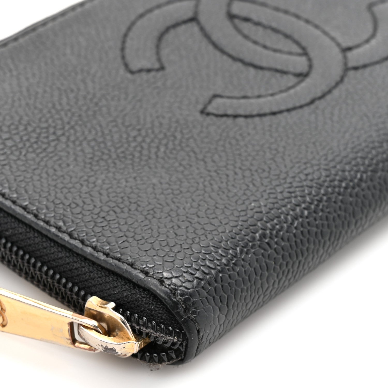 Chanel Caviar CC Timeless Large Zip Around Wallet Black 11 of 13
