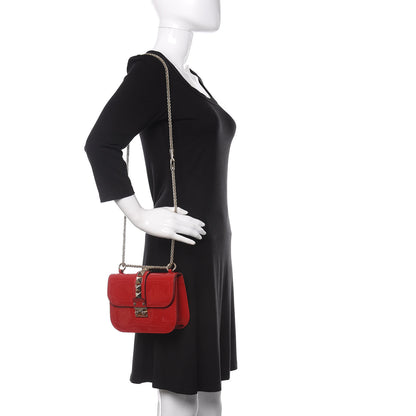 Valentino Garavani Patent Small Glam Lock Rockstud Flap Rosso Valentino 2 of 11