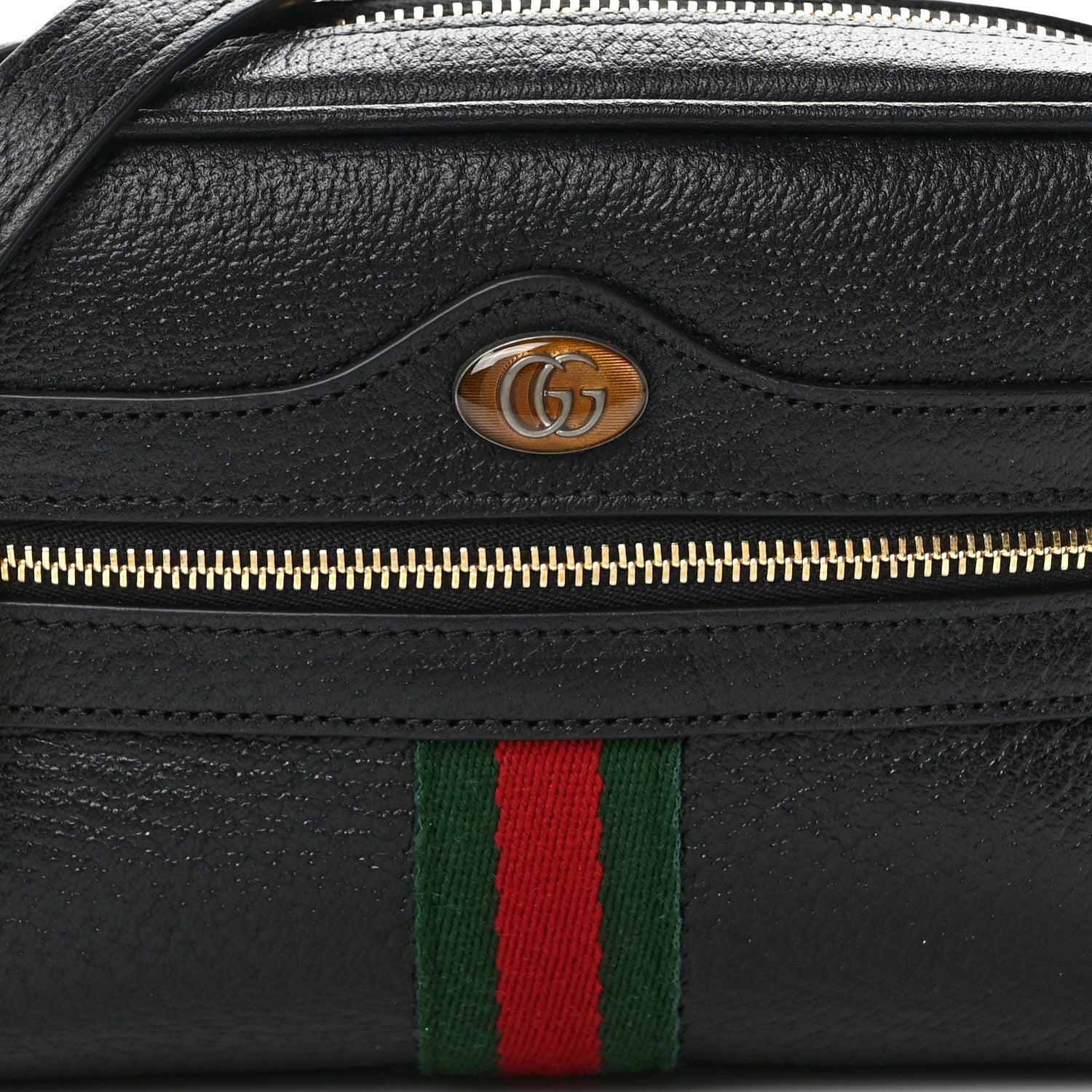 Gucci Calfskin Web Mini Ophidia Shoulder Bag Black 8 of 10