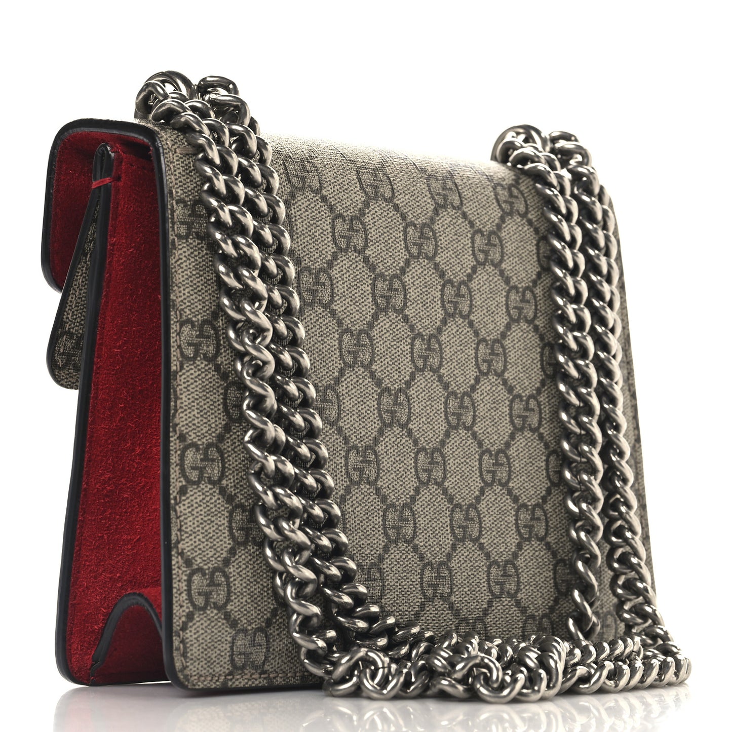 GG Supreme Monogram Mini Dionysus Shoulder Bag Hibiscus Red