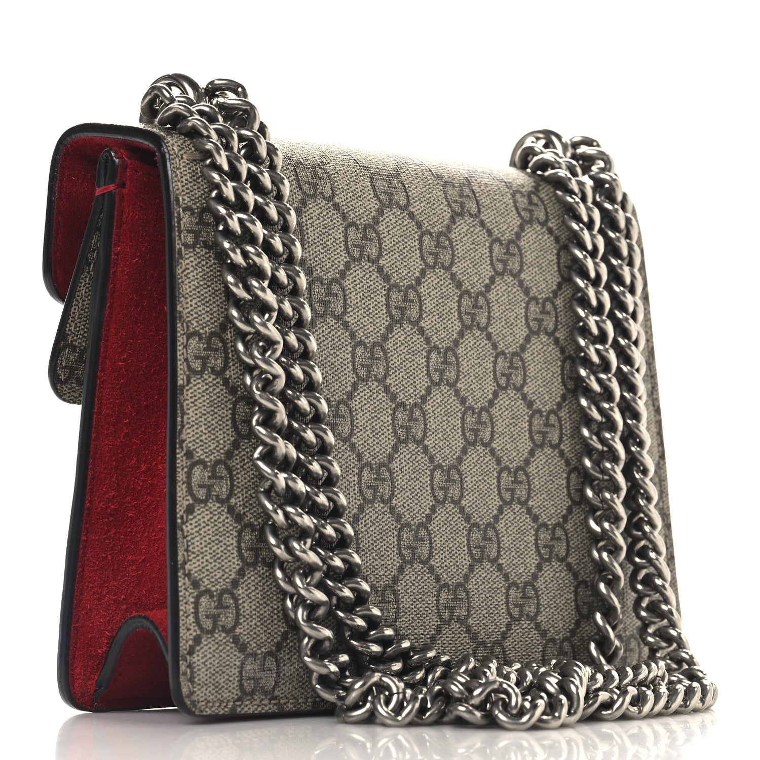 Gucci GG Supreme Monogram Mini Dionysus Shoulder Bag Hibiscus Red 3 of 11