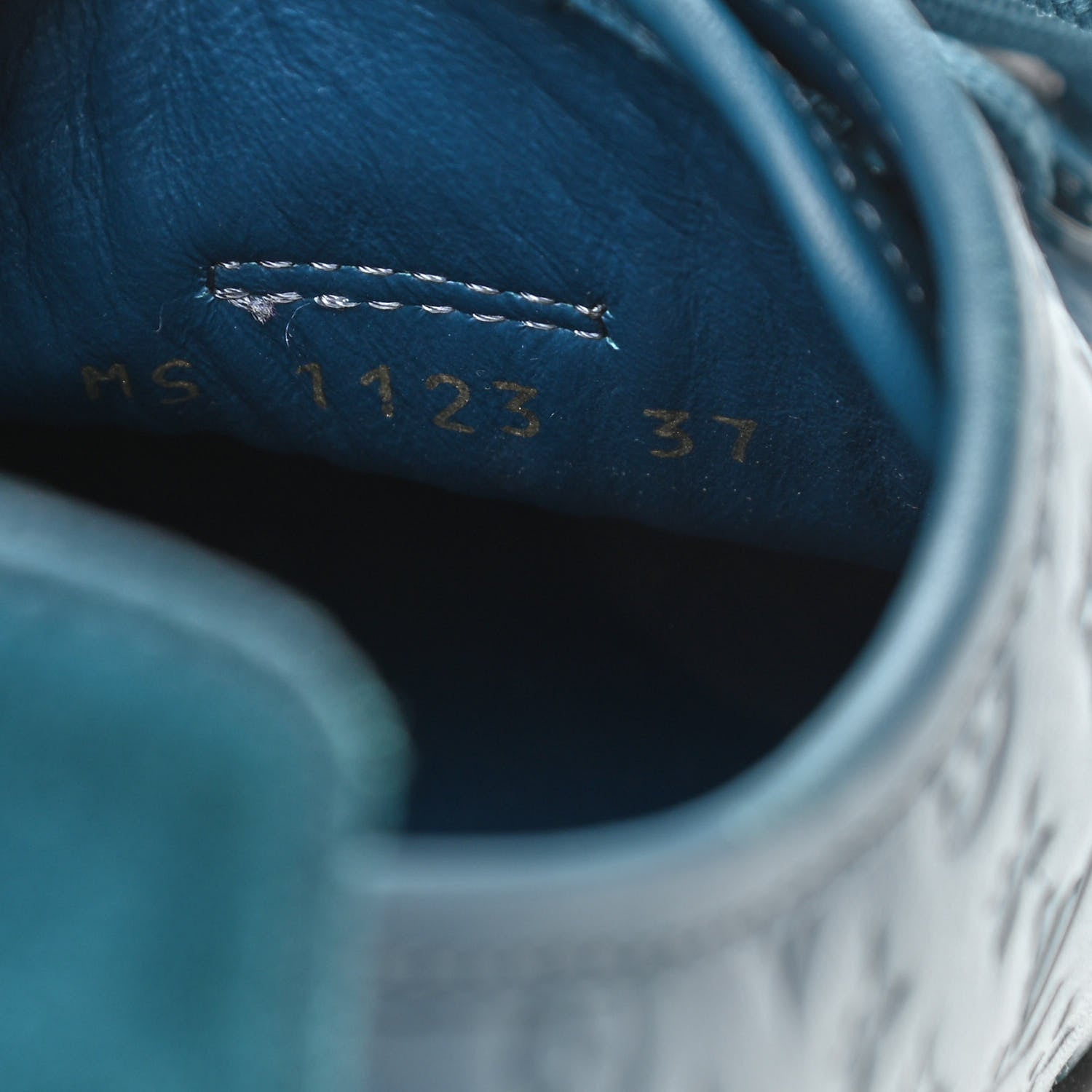 Louis Vuitton Calfskin Embossed Monogram Punchy Sneakers 37 Blue 8 of 8