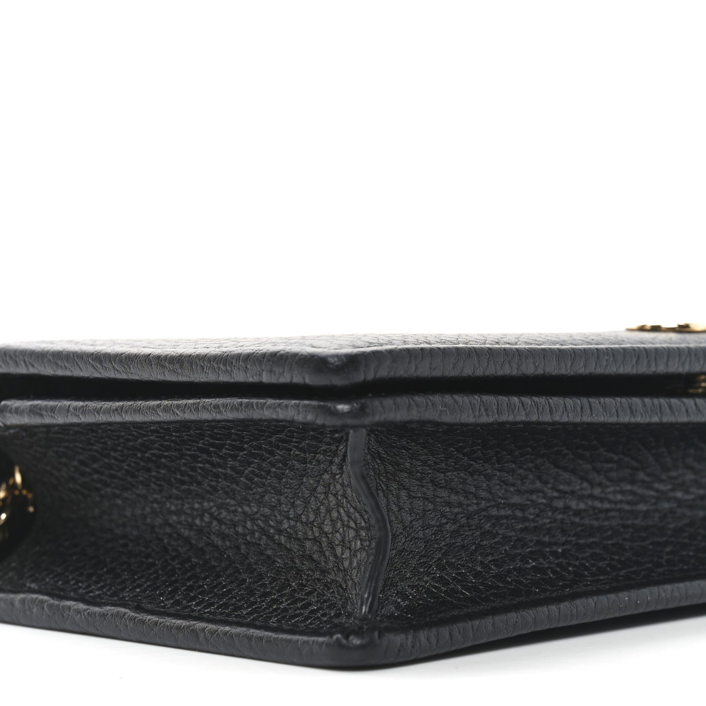 Calfskin Mini GG Marmont Chain Wallet Black