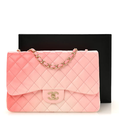 Chanel Lambskin Degrade Quilted Maxi Single Flap Pink 12 of 12