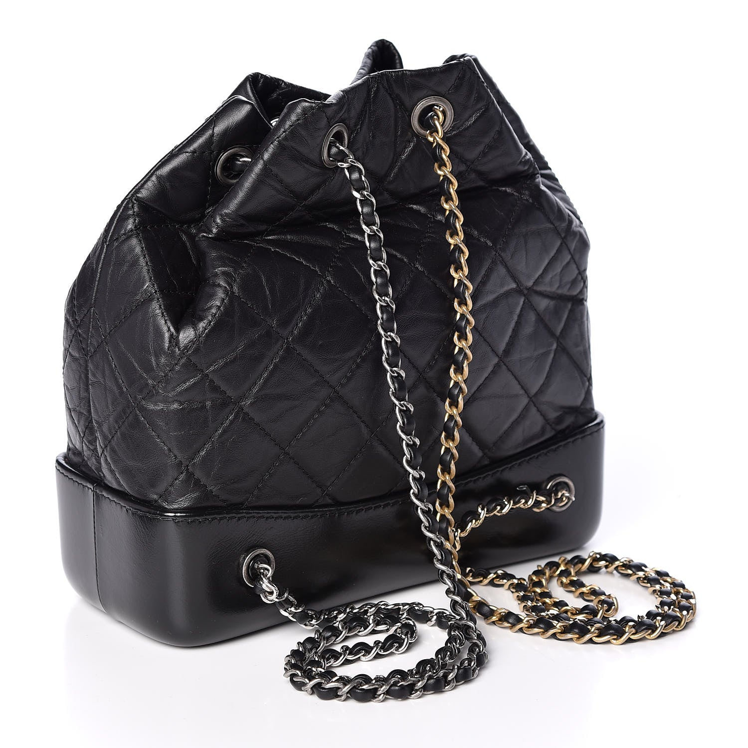 Chanel Aged Calfskin Quilted Small Gabrielle Backpack Black 2 of 9