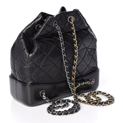 Chanel Aged Calfskin Quilted Small Gabrielle Backpack Black 2 of 9