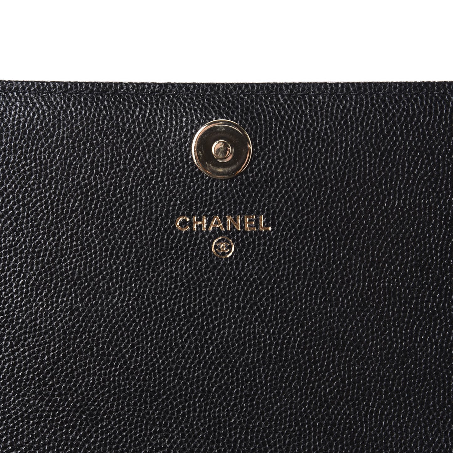 Caviar Quilted Square Wallet On Chain WOC Black