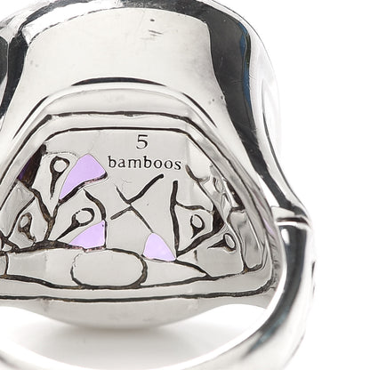 John Hardy Sterling Silver Amethyst Batu Bamboo Ring 54 7 5 of 6