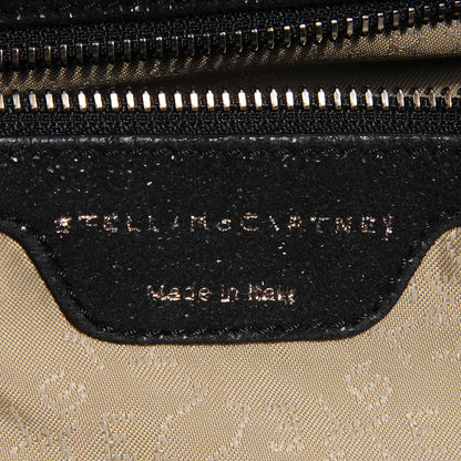 Stella McCartney Faux Leather Shaggy Deer Falabella Fold Over Tote Black 6 of 7