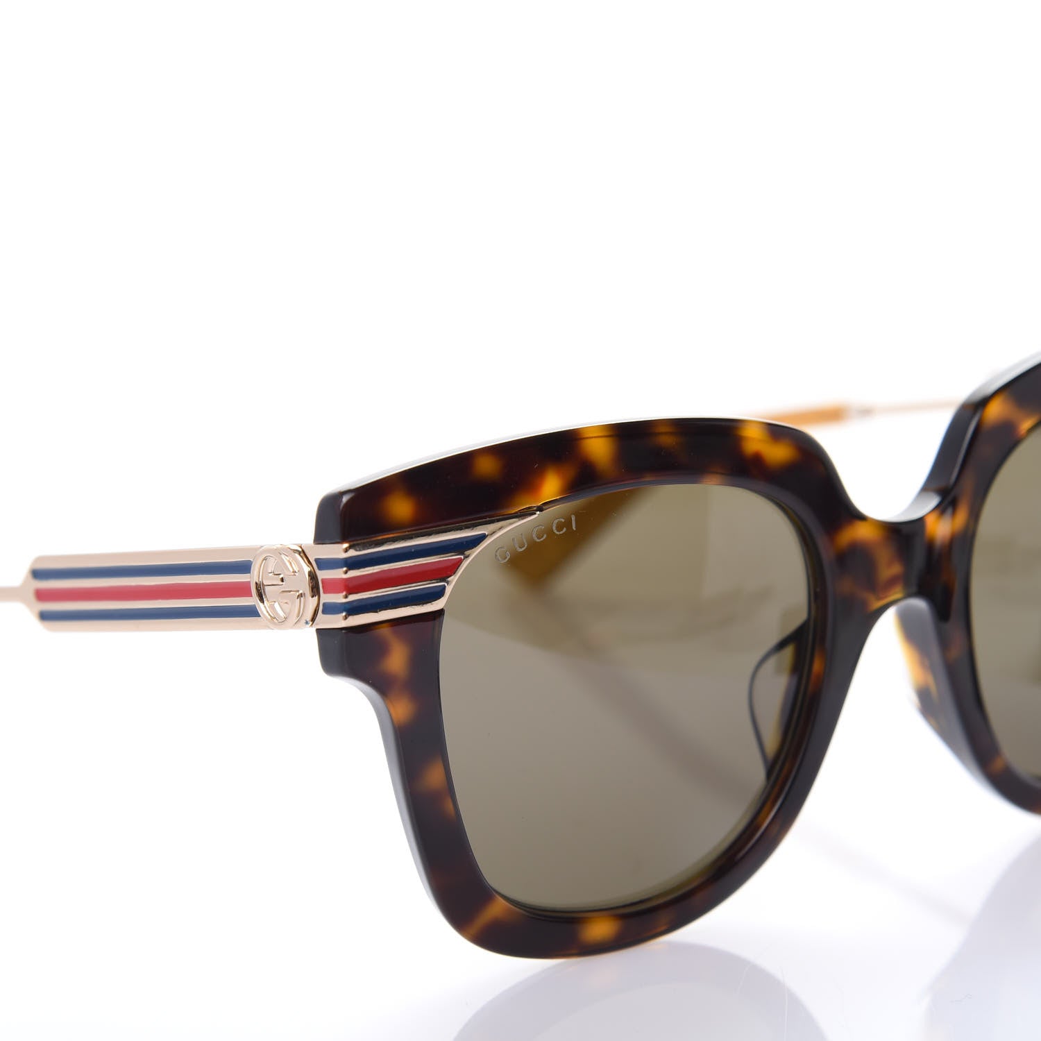 Gucci Acetate Square Frame Web GG0281SA Sunglasses Havana 7 of 8