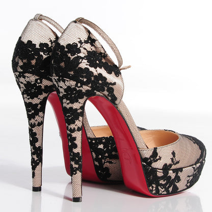 Christian Louboutin Satin Lace Ronda Dina 140 Pumps 39.5 4 of 6