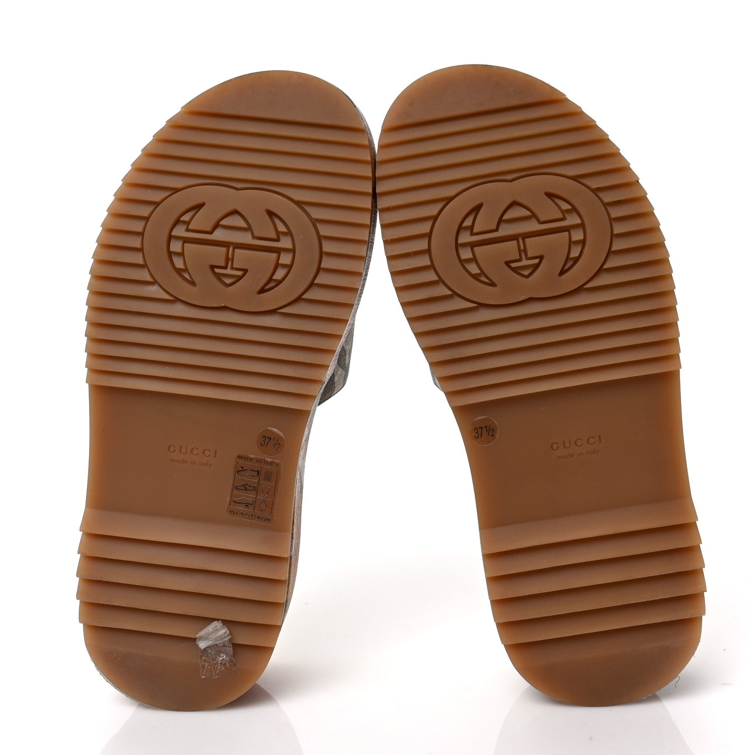 Gucci GG Supreme Monogram Water Flora Angelina Platform Slide Sandals 37.5 Beige White Multicolor 5 of 8