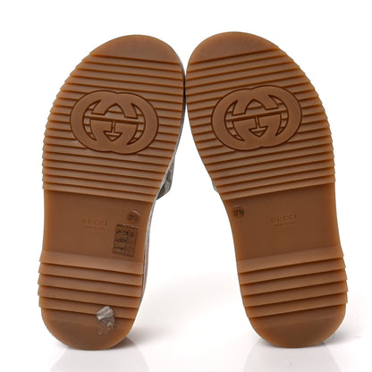 Gucci GG Supreme Monogram Water Flora Angelina Platform Slide Sandals 37.5 Beige White Multicolor 5 of 8