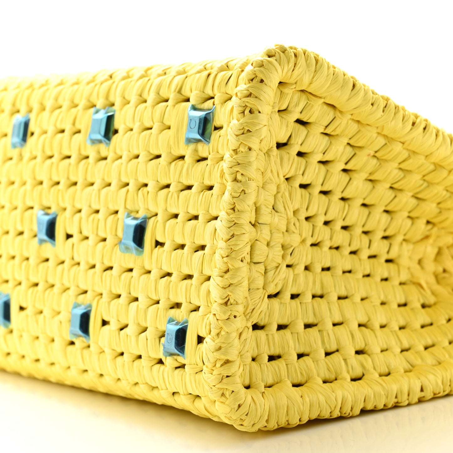 Raffia The Studio Box Tote Yellow