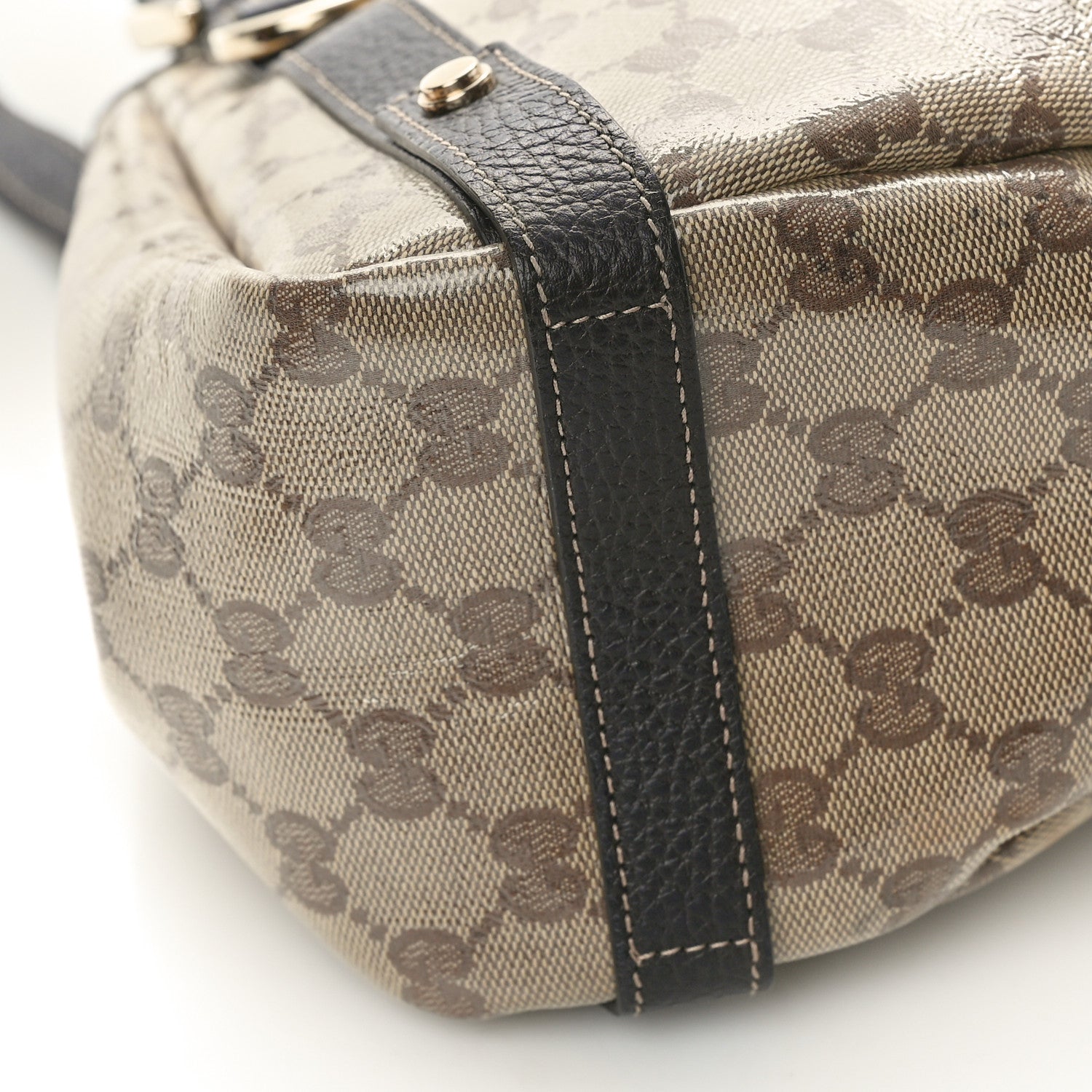 Gucci Crystal Monogram Medium Abbey Shoulder Bag Dark Brown 9 of 10