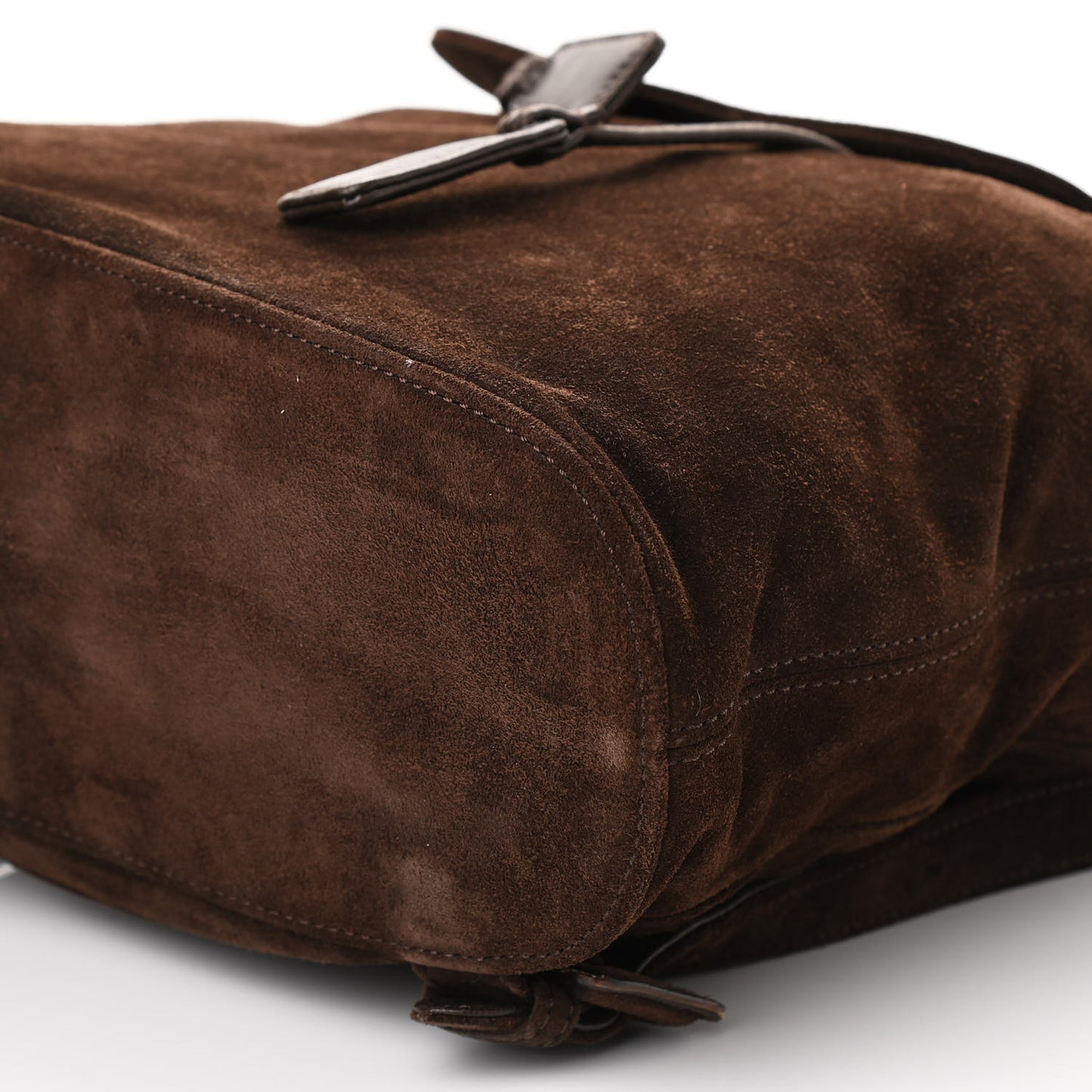 Suede CC Drawstring Backpack Brown