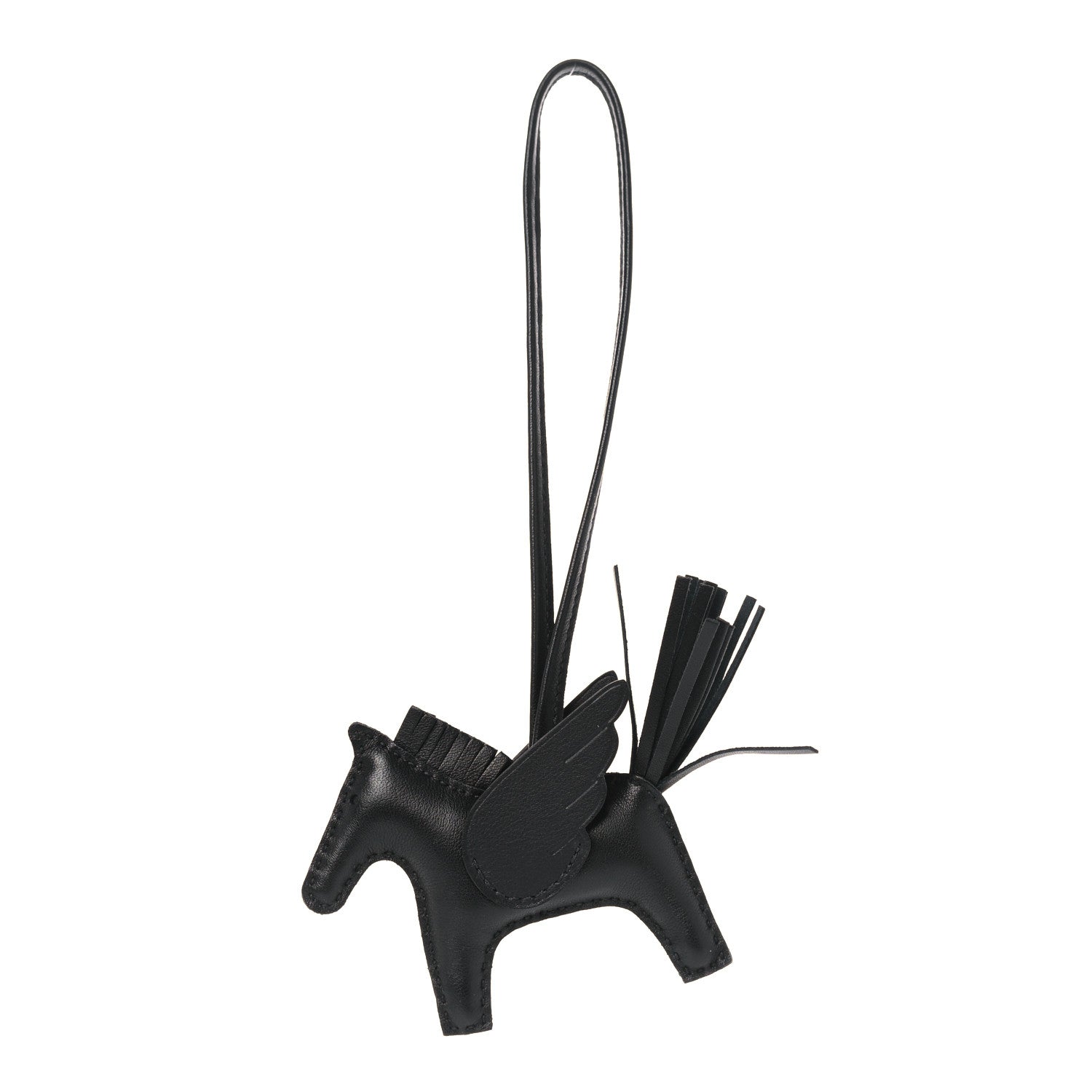 Hermes Milo Lambskin Grigri Rodeo Pegase Horse Bag Charm PM So Black 1 of 5