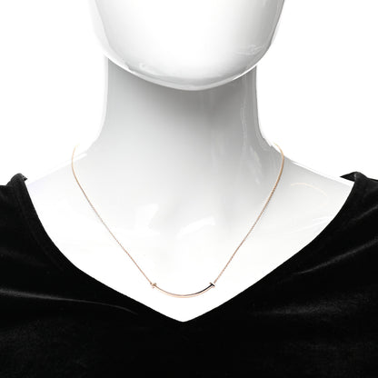 Tiffany 18K Rose Gold Small T Smile Pendant Necklace 2 of 6
