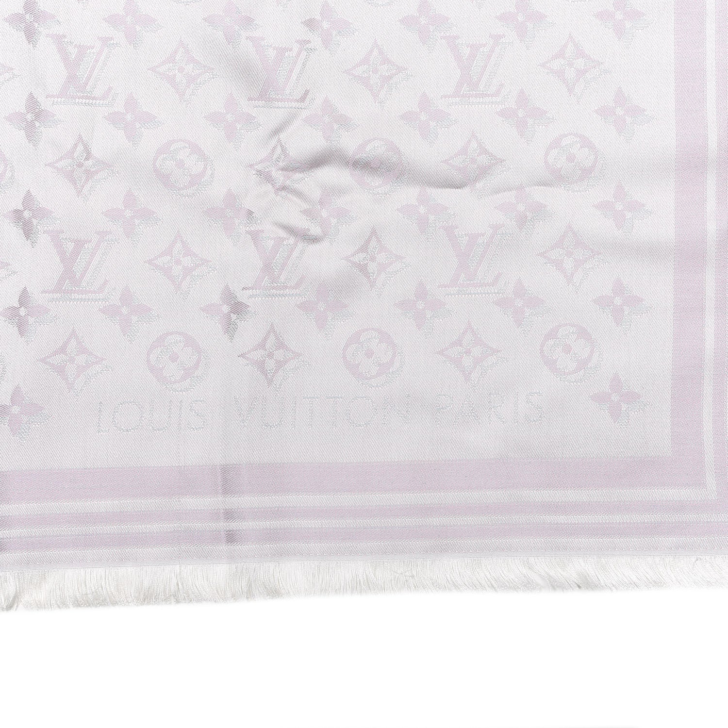 Louis Vuitton Silk Shadow Monogram Giant Shawl Pink Grey 2 of 4