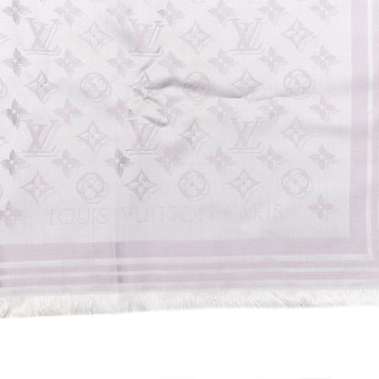 Louis Vuitton Silk Shadow Monogram Giant Shawl Pink Grey 2 of 4