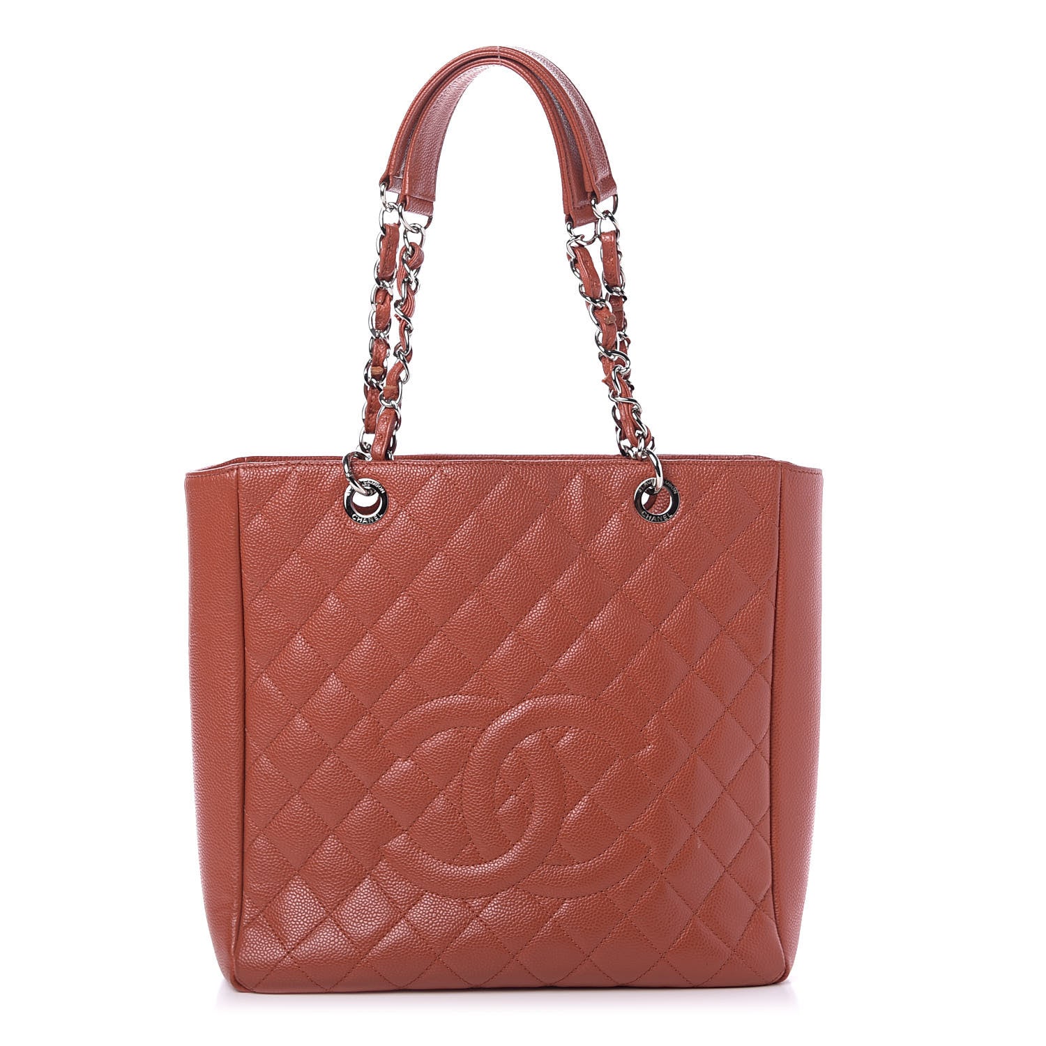 Chanel Caviar Quilted Vertical Grand Shopping Tote GST Red 1 of 15