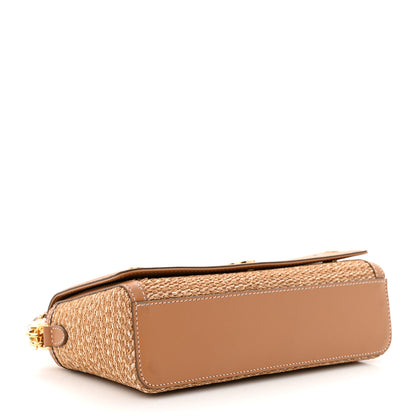 Burberry Raffia Calfskin TB Note Crossbody Bag Natural 4 of 10