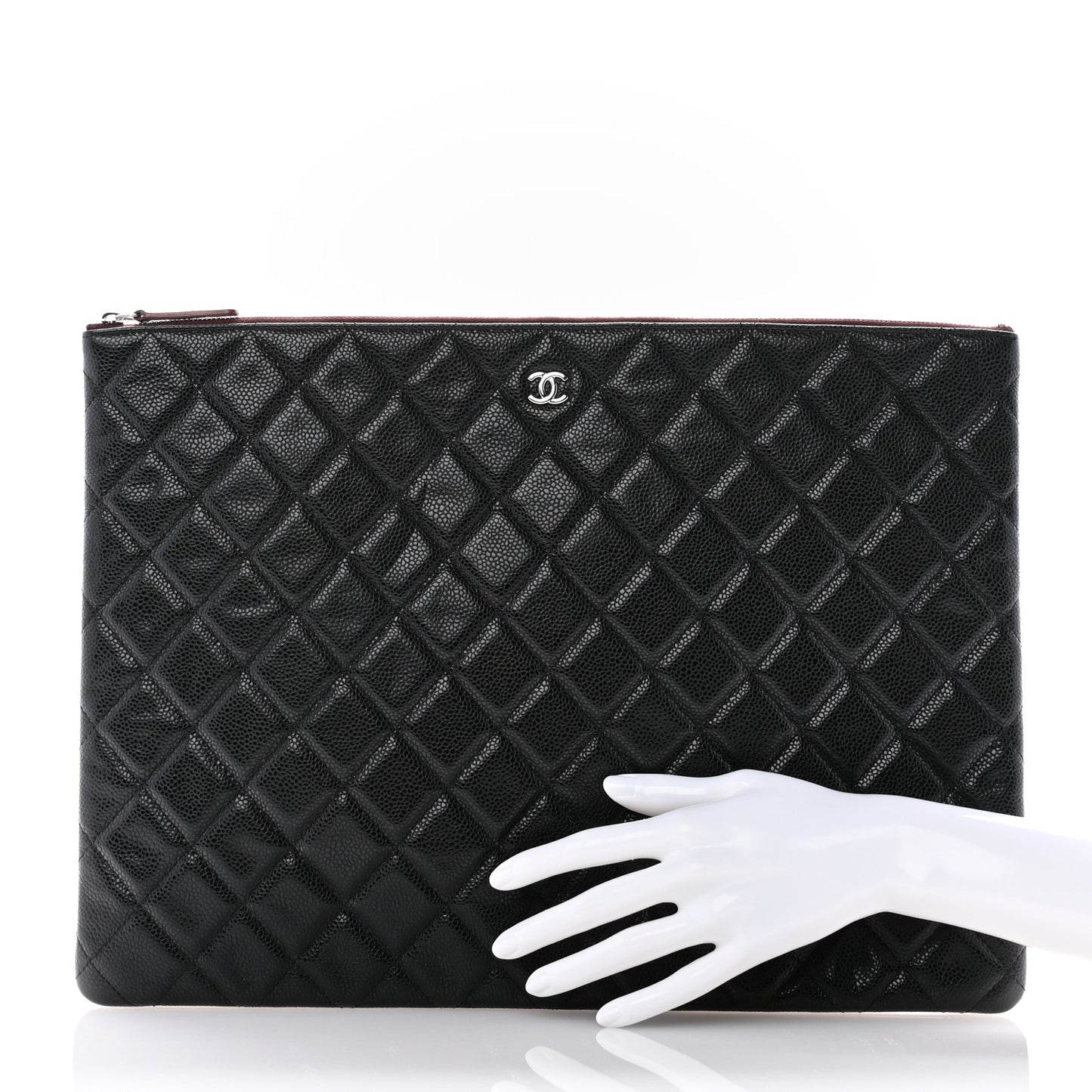 Caviar Quilted XL Cosmetic Case Black