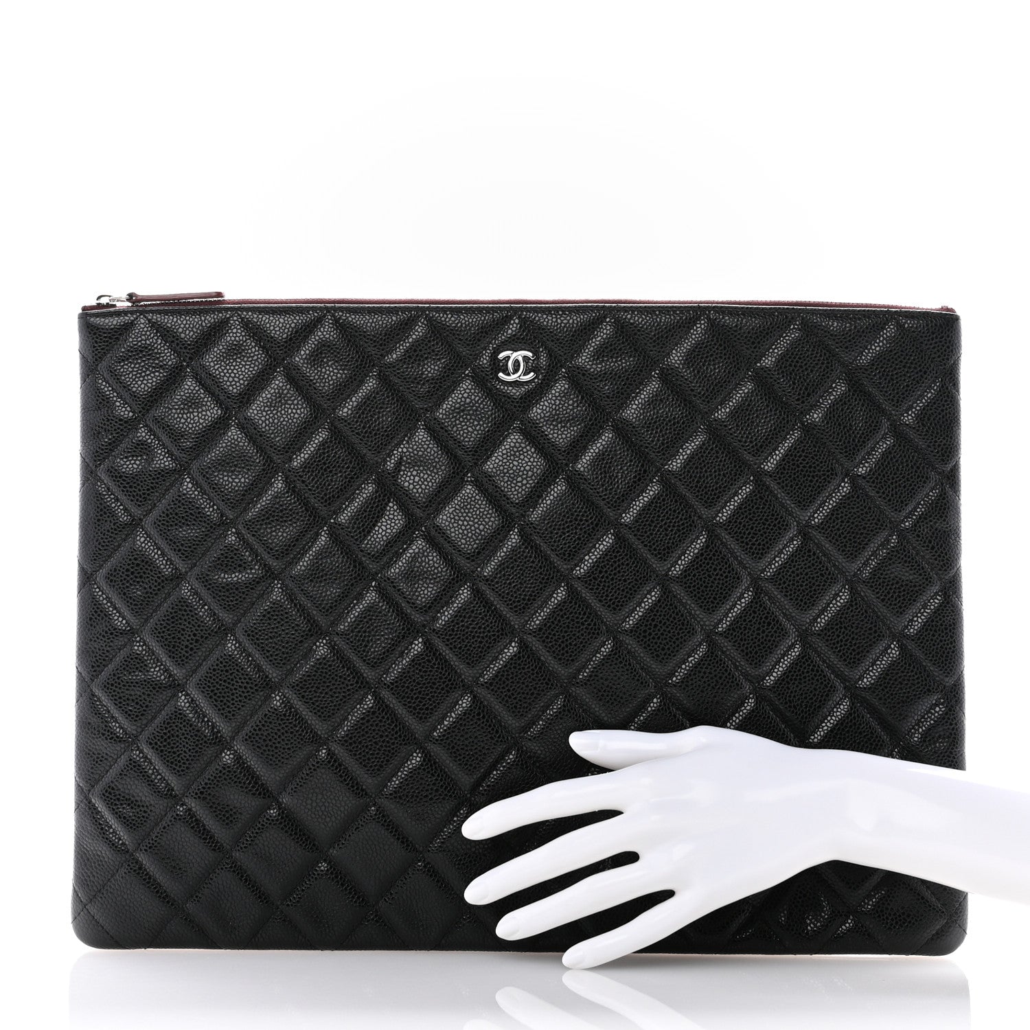 Chanel Caviar Quilted XL Cosmetic Case Black 2 of 7