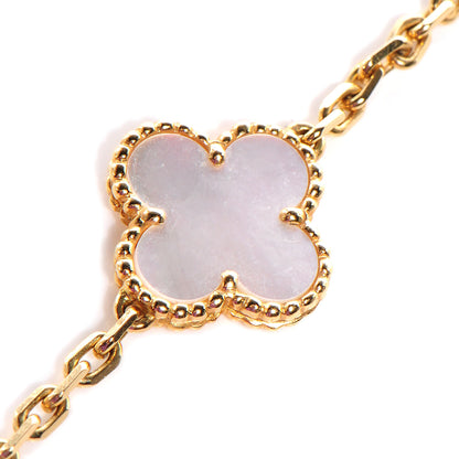 Van Cleef & Arpels 18K Yellow Gold Mother of Pearl 10 Motifs Vintage Alhambra Necklace 7 of 7