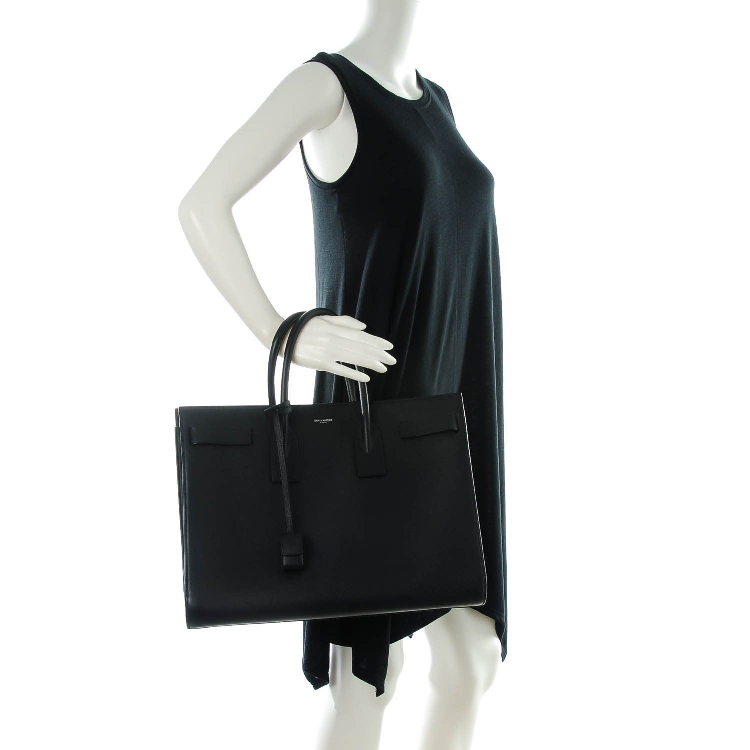 Saint Laurent Grained Calfskin Large Sac De Jour Carryall Black 2 of 7