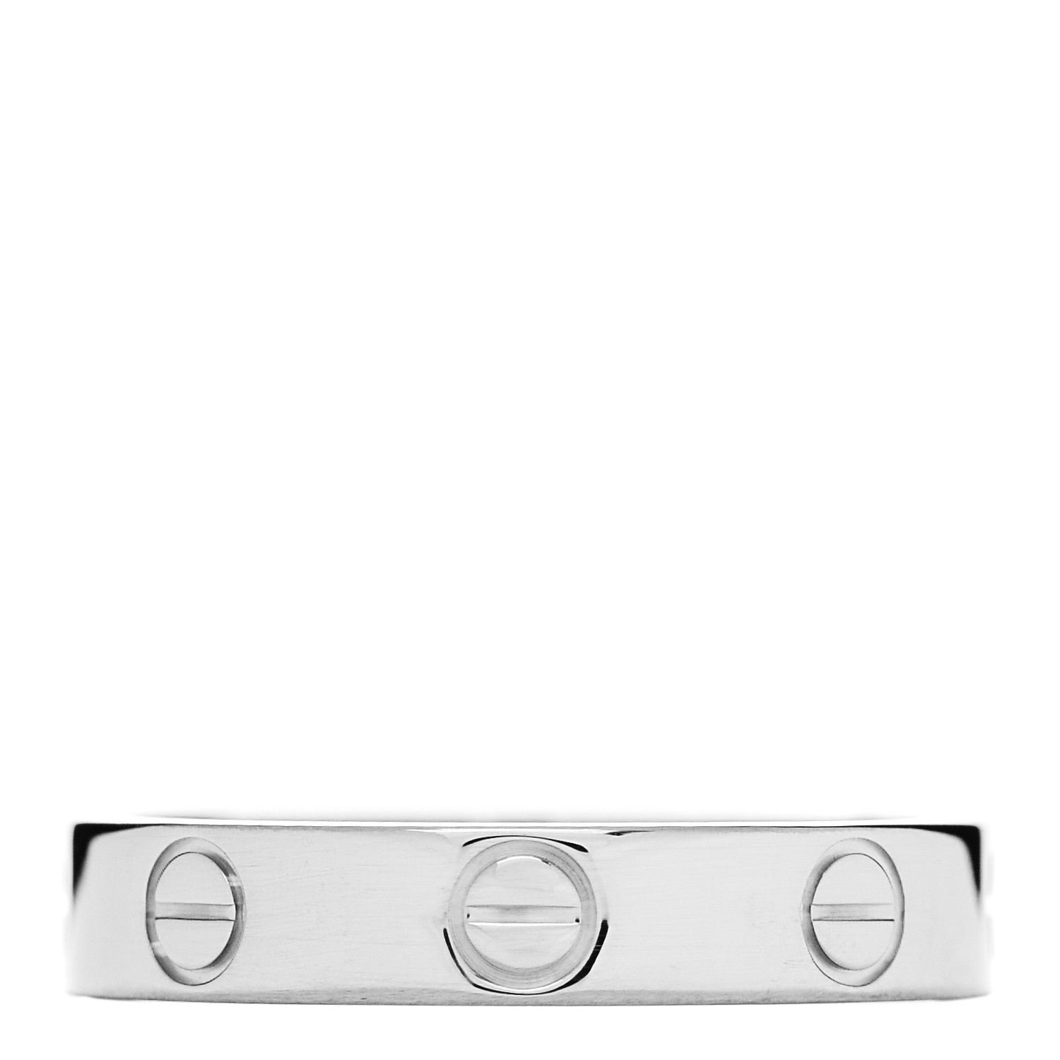 Cartier 18K White Gold 3.5mm LOVE Wedding Band Ring 51 5.75 3 of 4
