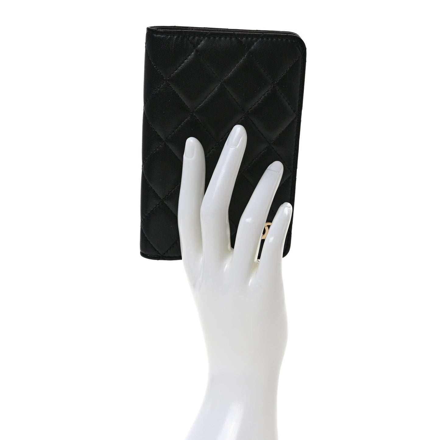 Lambskin Quilted Small Agenda Cover Black
