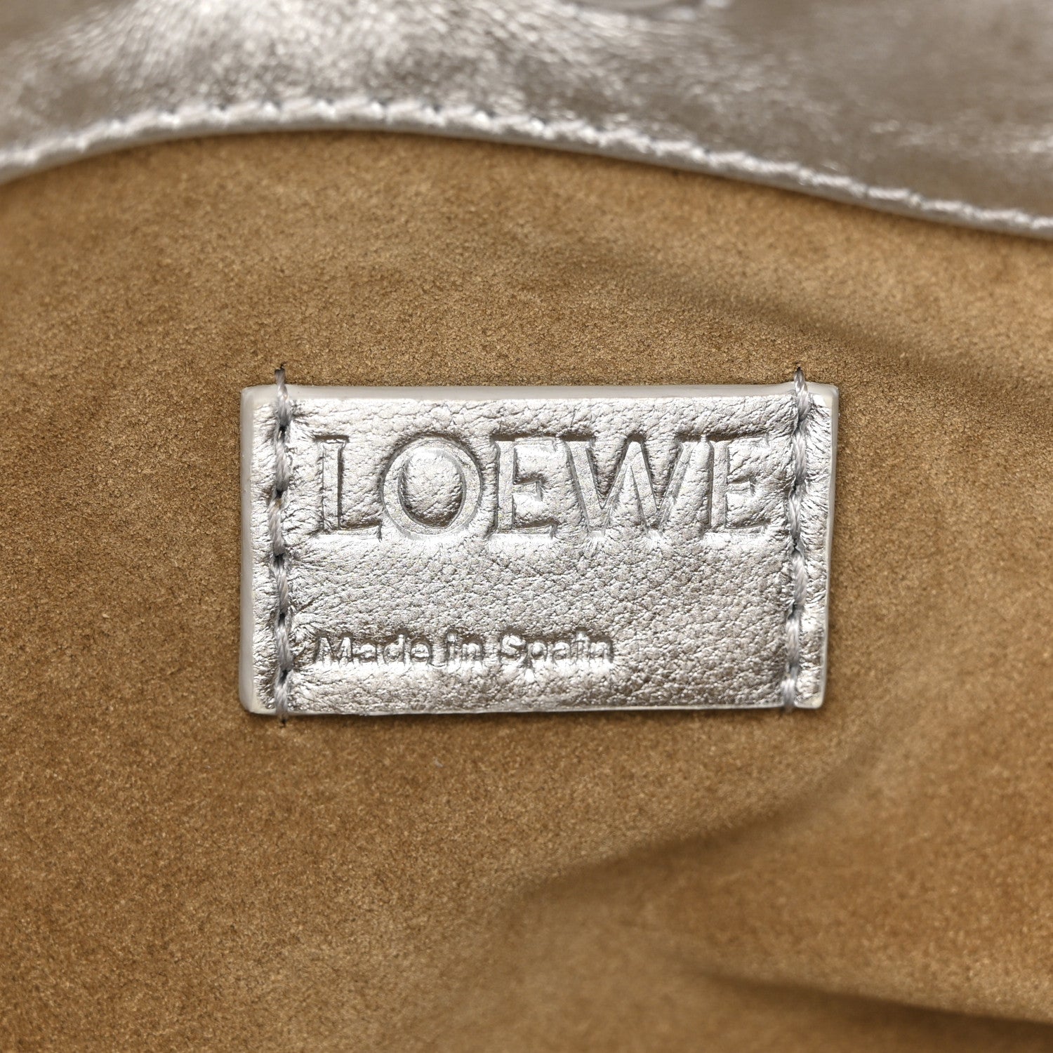 Loewe Metallic Moire Calfskin Mini Chain Flamenco Knot Silver 6 of 12