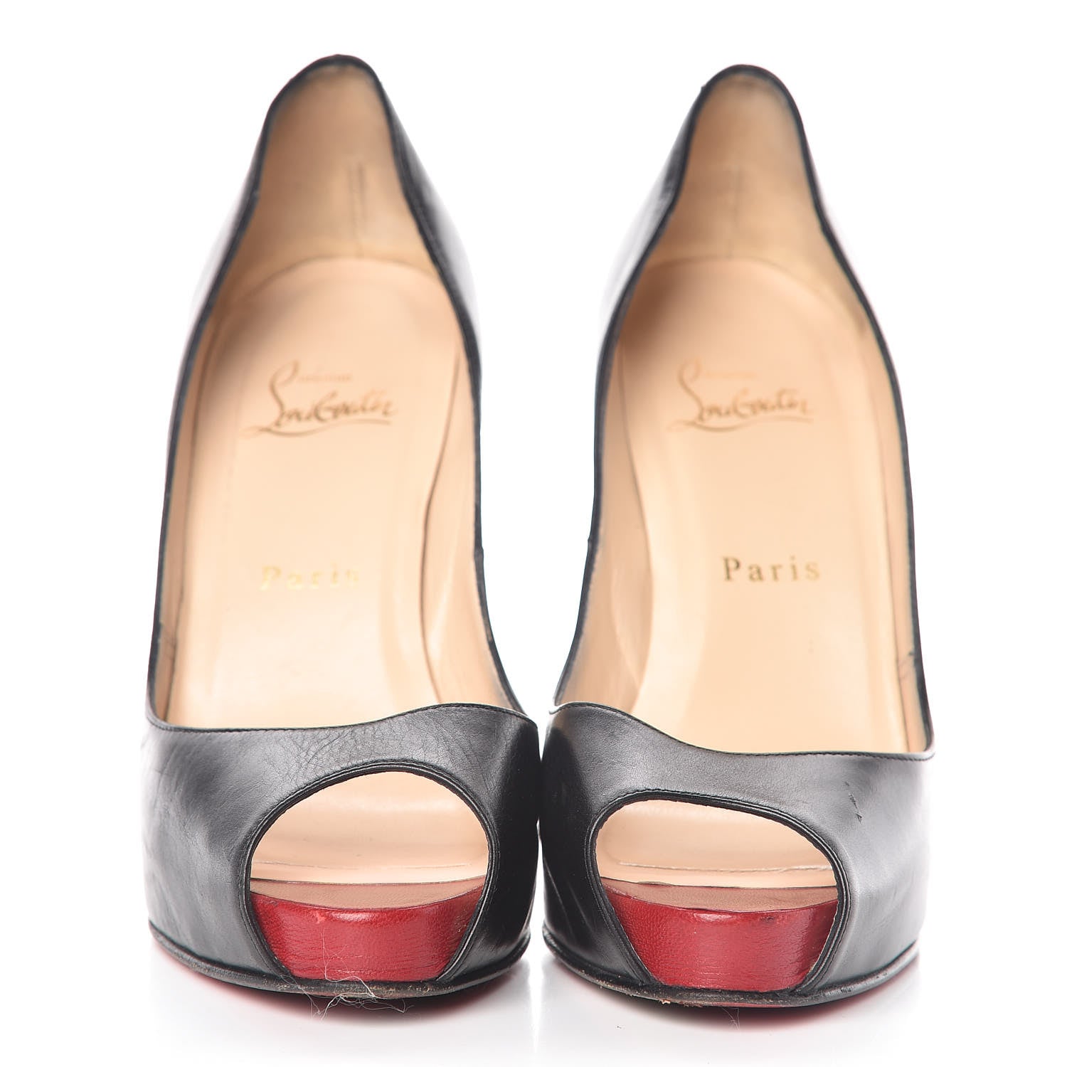 Christian Louboutin Kid Very Prive 120 Pumps 37 Black Red 2 of 12