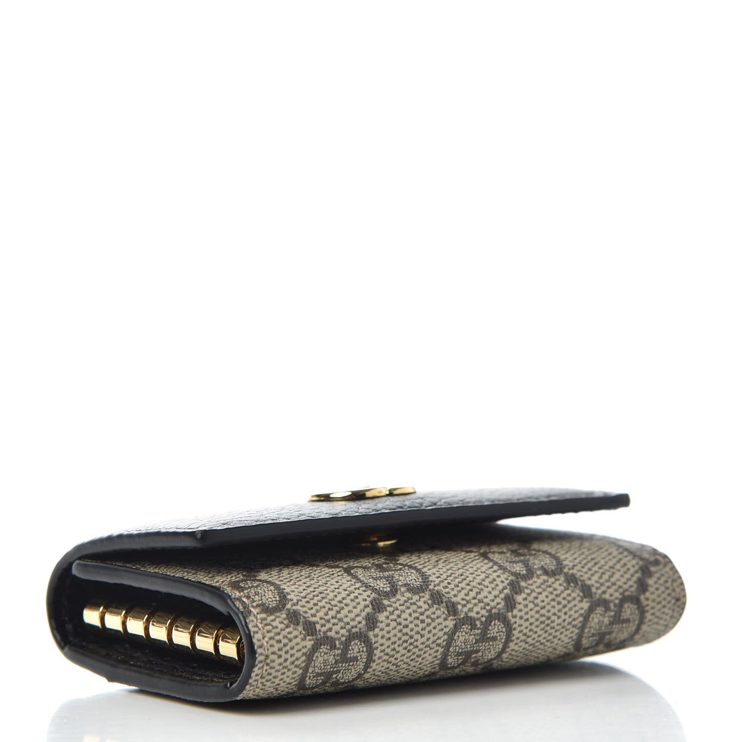 Dollar Calfskin GG Supreme Monogram GG Marmont 6 Key Holder Case Black Beige Ebony