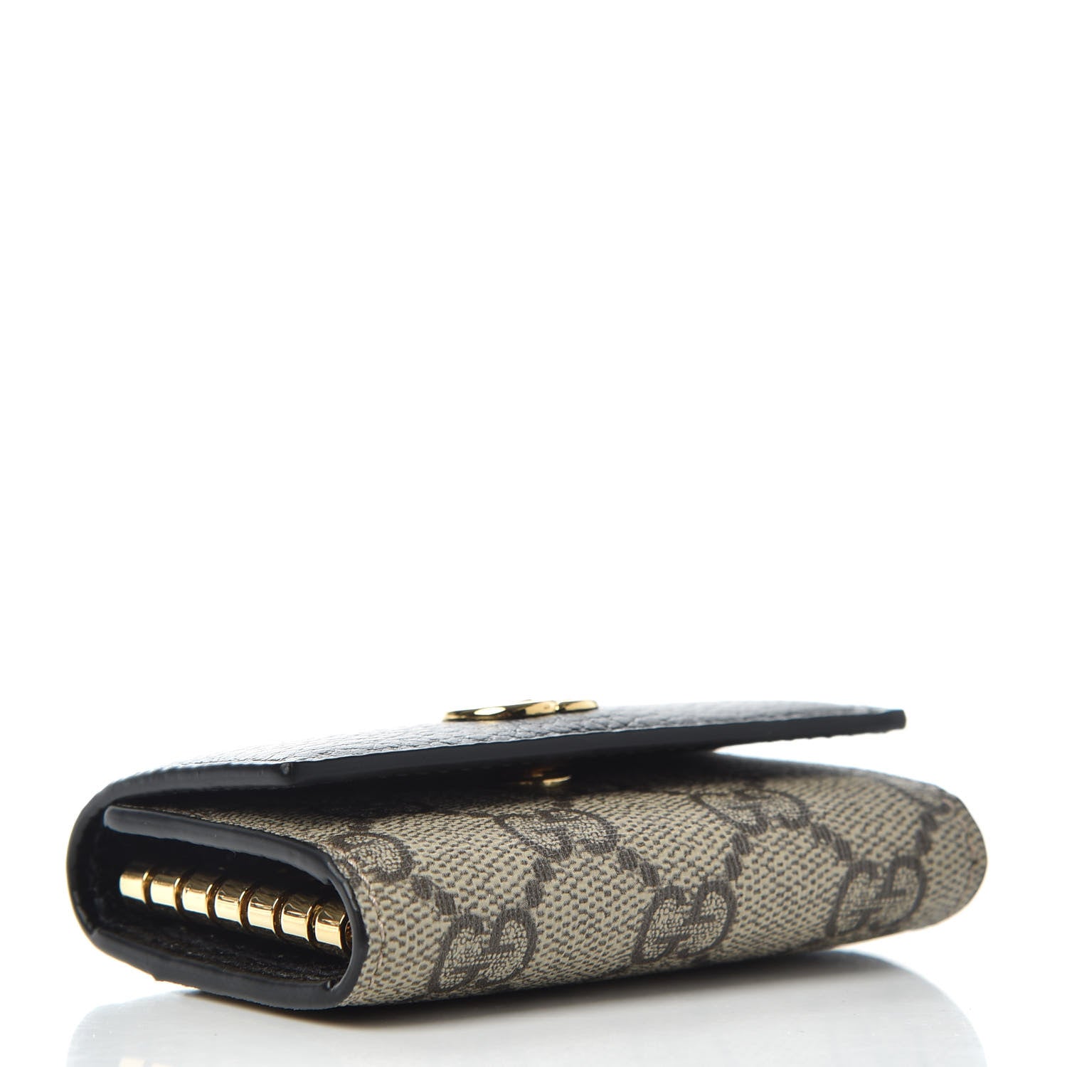 Gucci Dollar Calfskin GG Supreme Monogram GG Marmont 6 Key Holder Case Black Beige Ebony 4 of 6