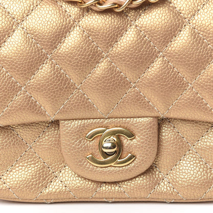 Chanel Metallic Caviar Quilted Mini Square Flap Gold 10 of 11